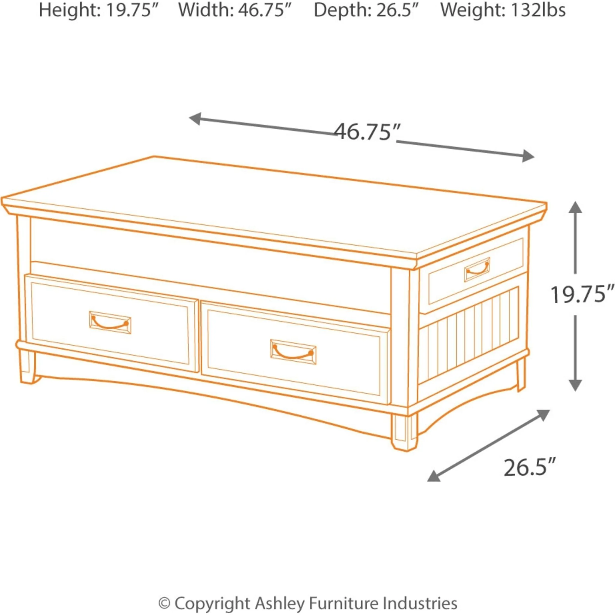 Cross Island Cocktail Table with Storage - Image 13